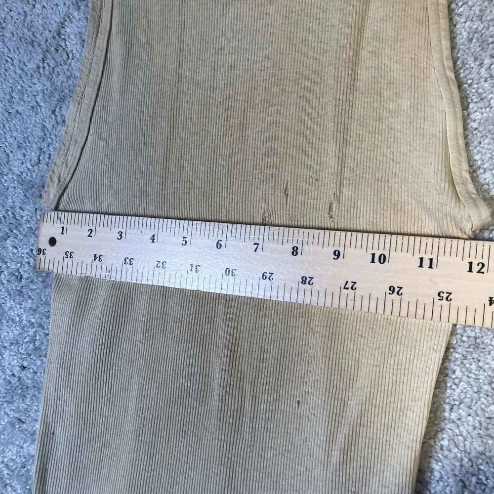 Vintage 60s Archdale Mens Tank Top Beige Cotton Distressed Undershirt Size 44